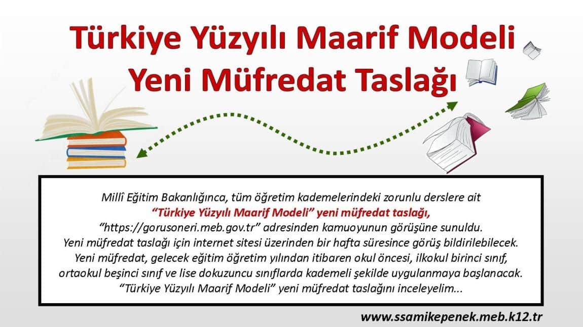 Türkiye Yüzyılı Maarif Modeli Yeni Müfredat Taslağı