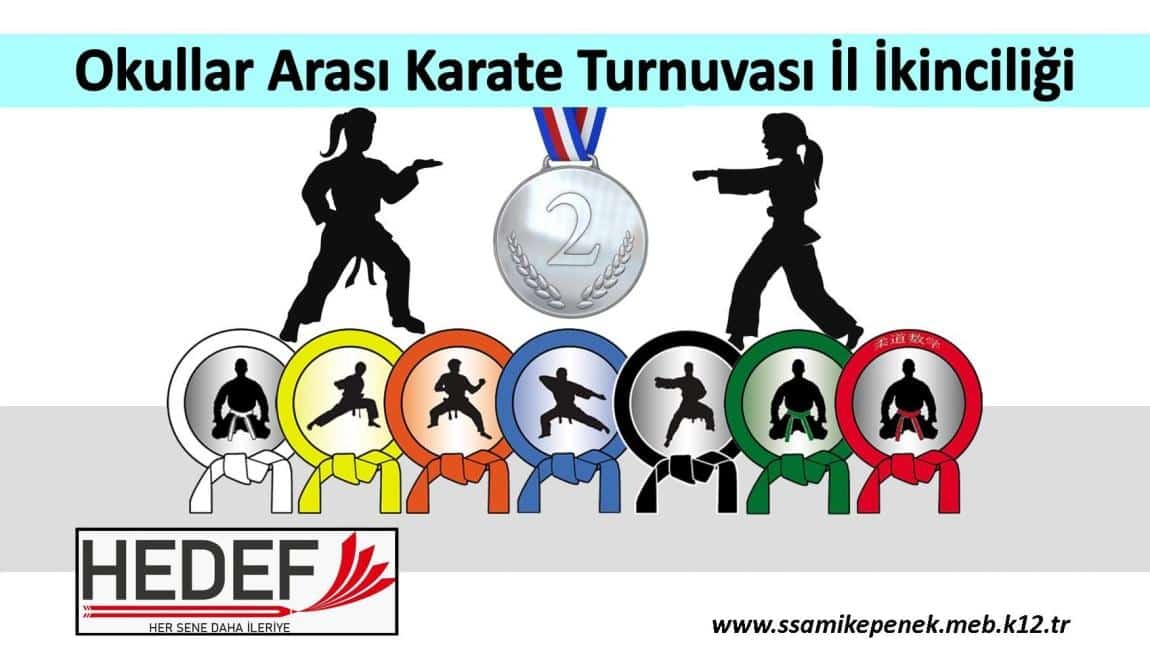 Okullar Arası Karate Turnuvası İl İkinciliği